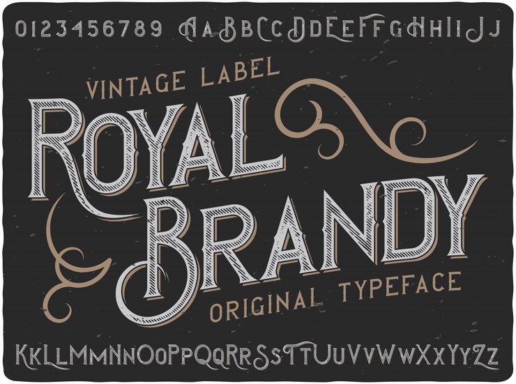 Vektör royal brandy vintage yazı