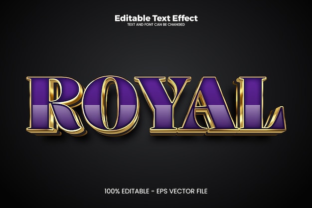 Royal editable text effect in modern trend style