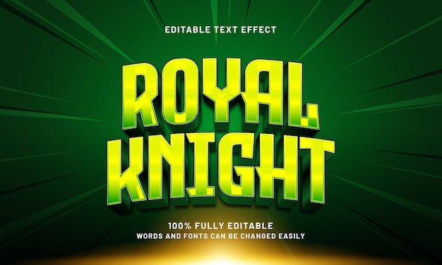royal knight editable text effect with a knight and king text style
