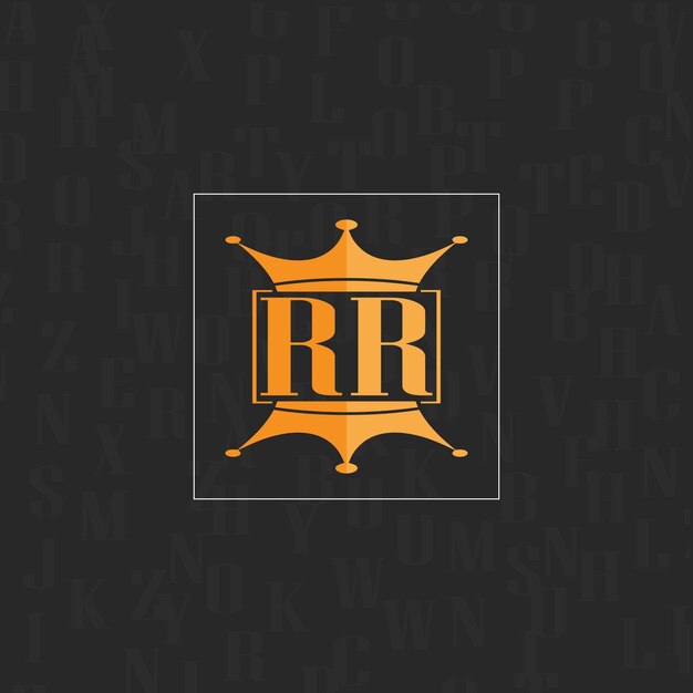 RR initial monogram logo with square style design