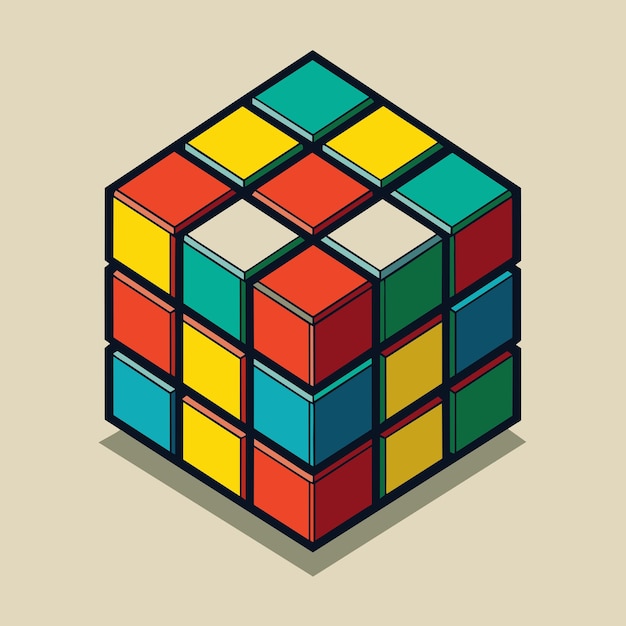 rubiks cube vector graphics illustration EPS source file format lossless scaling icon design