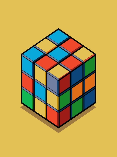 rubiks cube vector graphics illustration eps source file format lossless scaling icon design