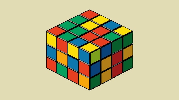 rubiks cube vektorgrafik illustration EPS kildefilformat tabsfri skalering ikondesign