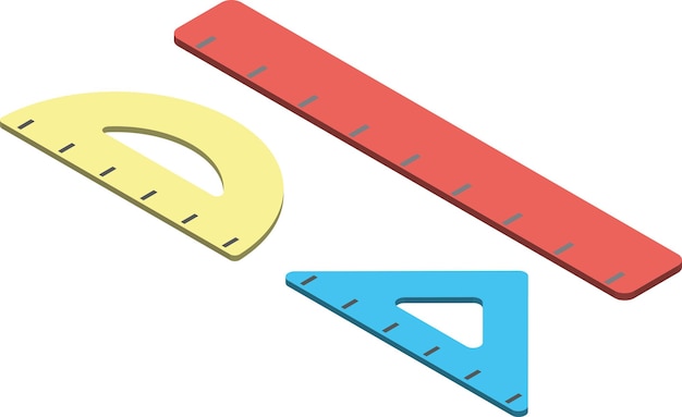 Ruler illustration in 3D isometric style