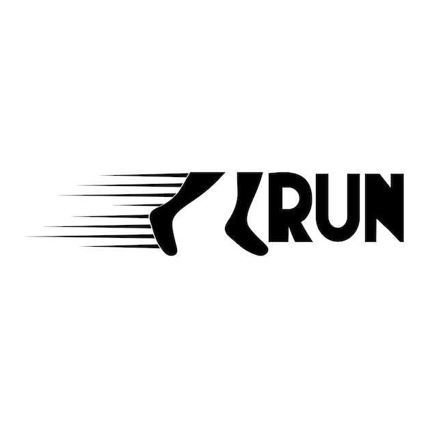 Run icon logo template vector
