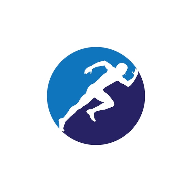 Running and Marathon Logo Vector Design Running man vector symbol Sport and competition concept