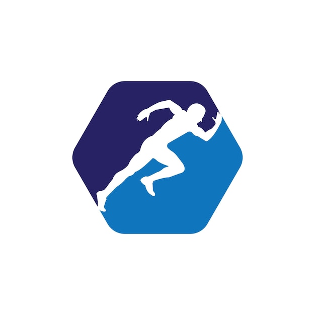 Running and Marathon Logo Vector Design Running man vector symbol Sport and competition concept