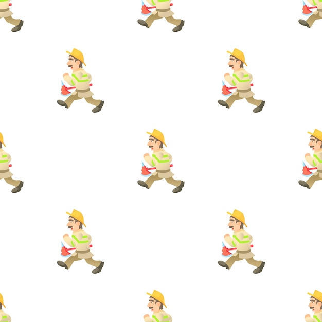 running firefighter pattern seamless background texture repeat wallpaper geometric vector