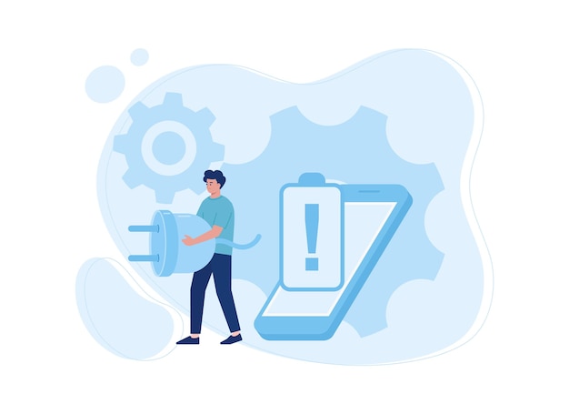 running out of mobile phone resources trending concept flat illustration
