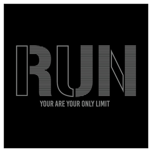 Running sport typography tee shirt graphic vector
