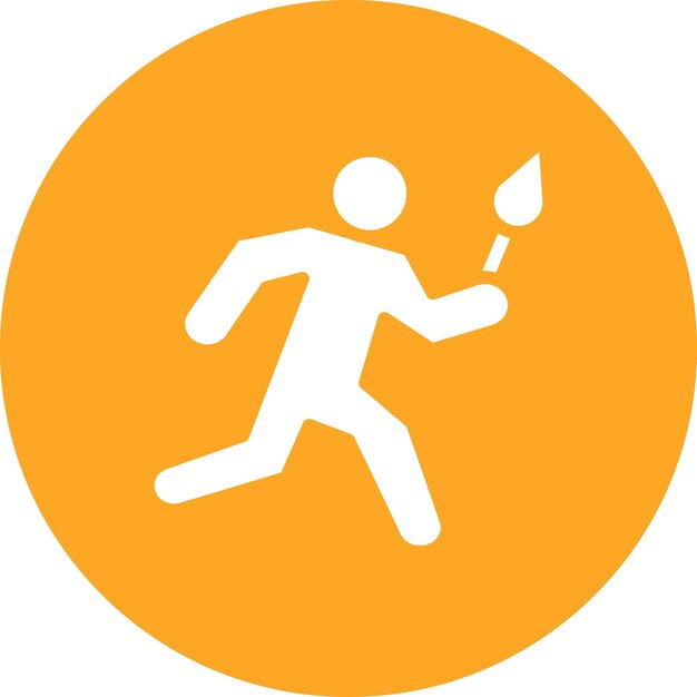 Running Torch icon vector image Can be used for Track and Field
