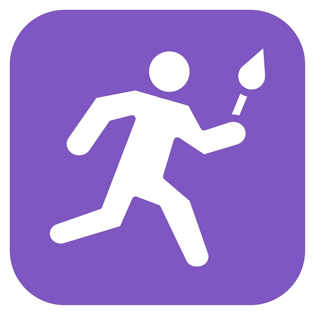 Running Torch icon vector image Can be used for Track and Field