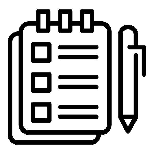Rush job notebook icon Outline Rush job notebook vector icon for web design isolated on white background