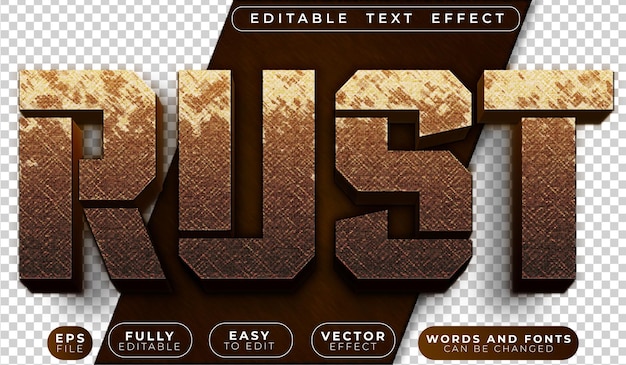 Rust Iron Metal Fully Editable Vector Text File