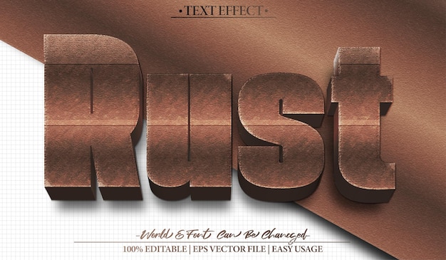 rust vector text effect editable alphabet rusty iron dirty antique