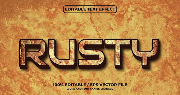 Rusty editable text effect