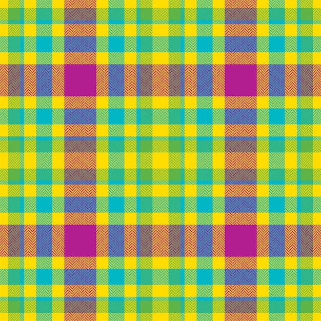 Rutigt sömlöst mönster Kontrollera tygtextur Vektor textil tryck