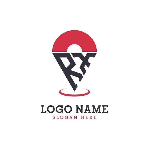 rx location icon design modern rx pinpoint logo for navigation map apps and location based businesses