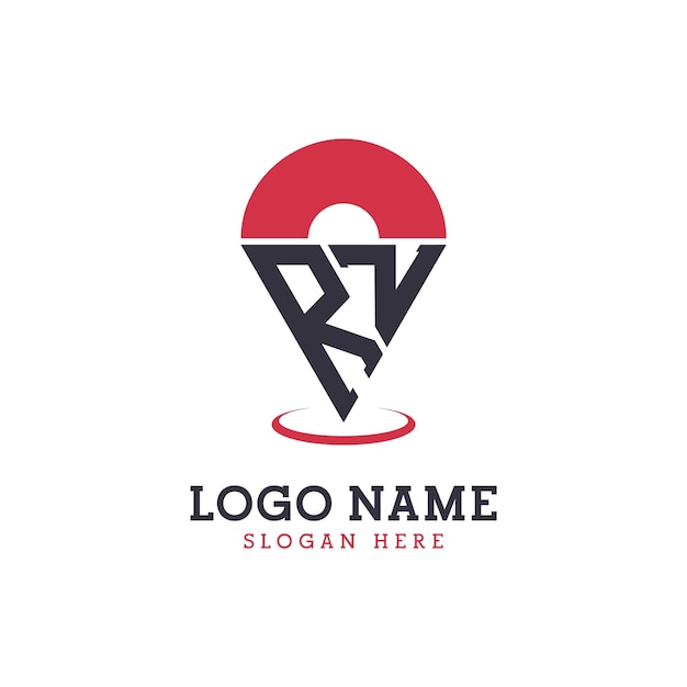 rz location icon design modern rz pinpoint logo for navigation map apps and location based businesses