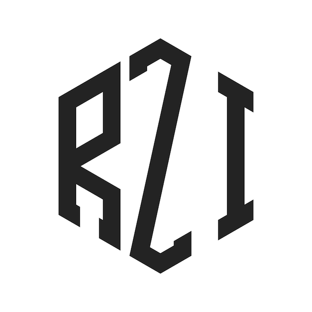 RZI Logo Design Initial Letter RZI Monogram Logo using Hexagon shape