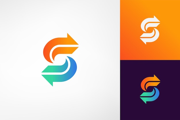 S arrow rounded cycle process rotation monogram logo