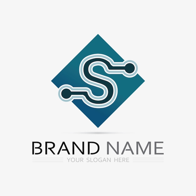 S logo yazı tipi ve S harfi logo tasarım vektör grafiği