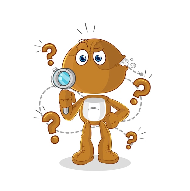 Sack doll searching illustration character vector