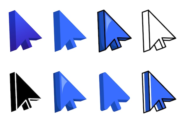 Sæt af seks forskellige stil cursors