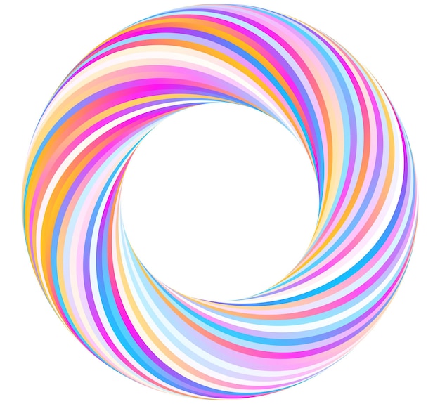 Sæt designelement cirkel Isolerede farver i fed vektor gylden ring fra Abstrakte glødende bølgestriber af mange glitrende hvirvler skabt ved hjælp af Blend Tool Vektorillustration EPS10 til din præsentation
