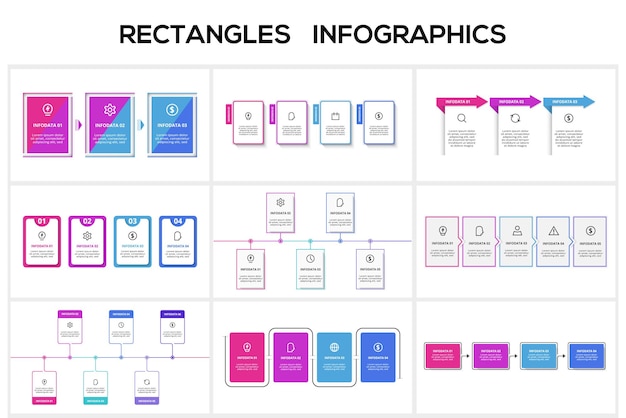 Sæt kreativt koncept for infografiske valgmuligheder eller processer. Visualisering af virksomhedsdata