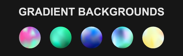 Sæt med 5 forskellige gradient tekstur baggrunde Vektor