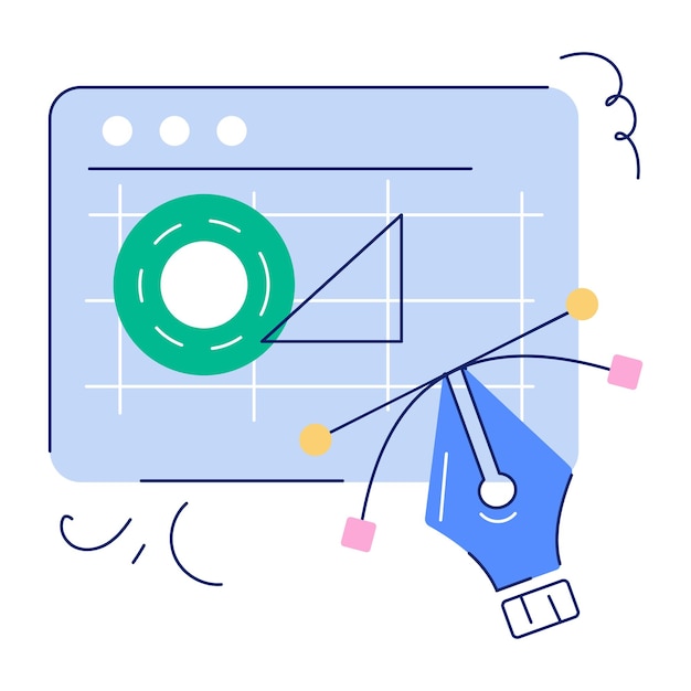 Sæt med Flat Illustration for kreative tjenester