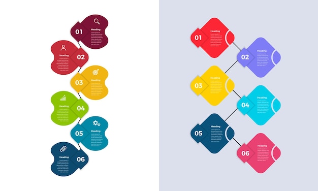 Sæt med infografik til visitkort