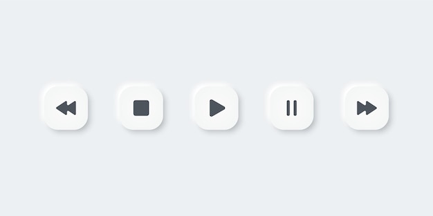 Sæt med musikmedieikoner. Afspil, pause, stop
