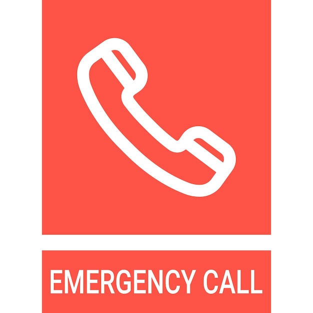 Safety Sign Emergency Telephone Vector Sticker Isolated On A White Background Vector Illustration