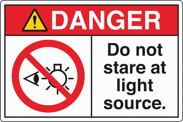 Safety Sign Label Symbol Standards Caution Do Not Stare at Light Source