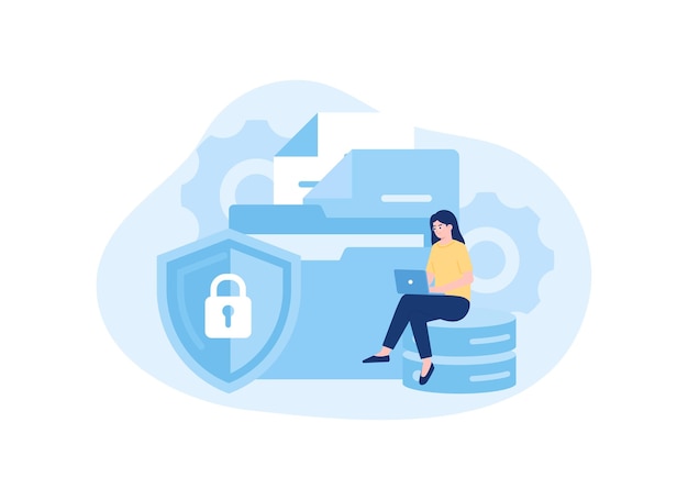 Safety web hosting ssl trending concept flat illustration