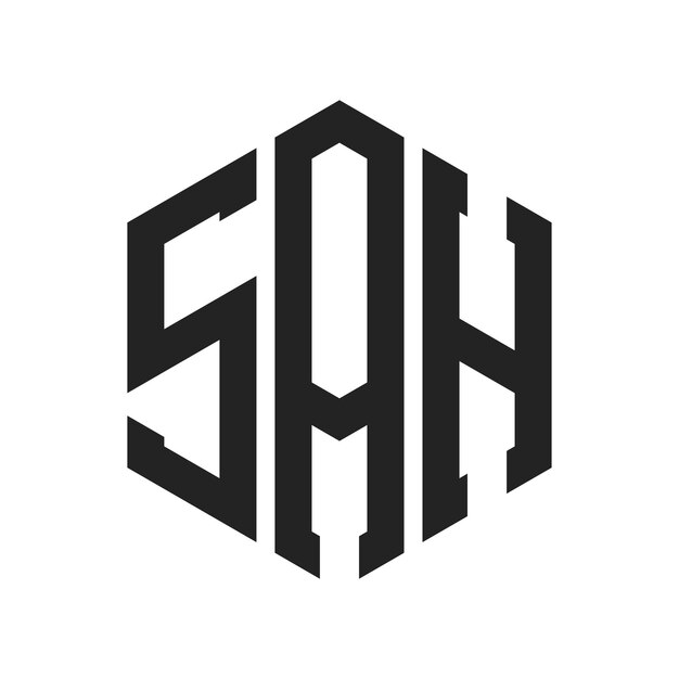 SAH Logo Design Initial Letter SAH Monogram Logo using Hexagon shape