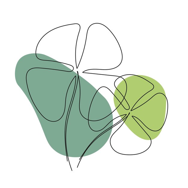 saint patrick clover leaf continuous line drawing element for decorative element vector