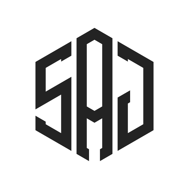 SAJ Logo Design Initial Letter SAJ Monogram Logo using Hexagon shape