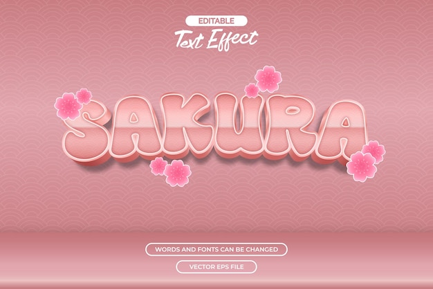 Sakura editable vector text effect
