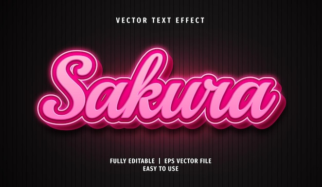 Sakura Text effect, Editable Text Style