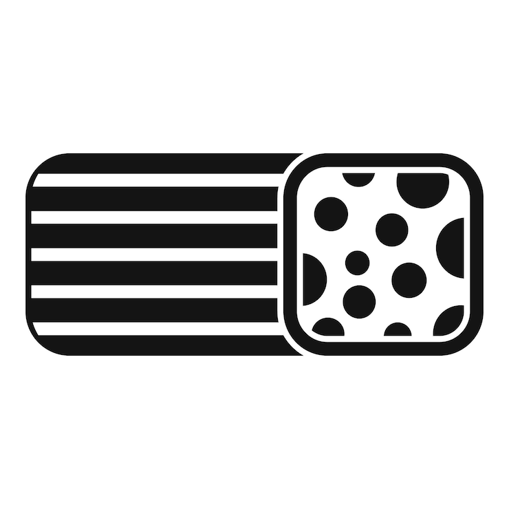 Vektör salami sausage stick showing slices icon glyph style