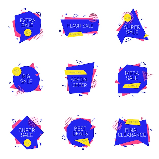 Sale banners design templates set