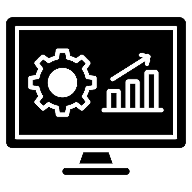 Salgsanalyse Glyph Solid Black illustration