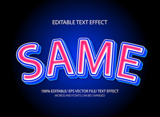 Same 3d editable text effect style