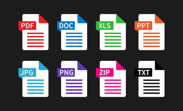 Samling af filformatikoner