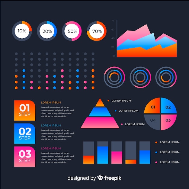 Samling af infografikelementer