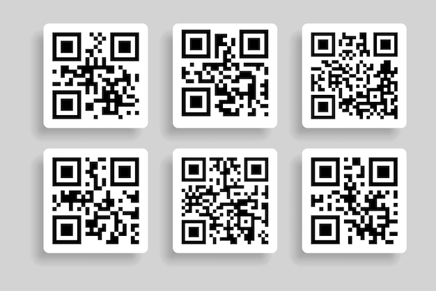 Samling af QR-kode klistermærker