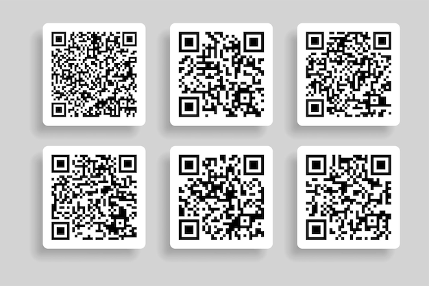 Samling af QR-kode klistermærker